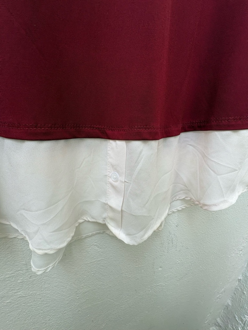 Misa Blouse Size S Embellished Peter Pan Collar Layered Hem Preppy Romantic - Picture 2 of 7